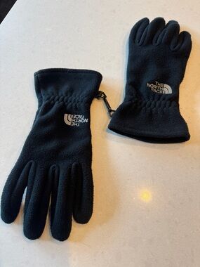 The North Face Black Fleece Winter Gloves with Clip